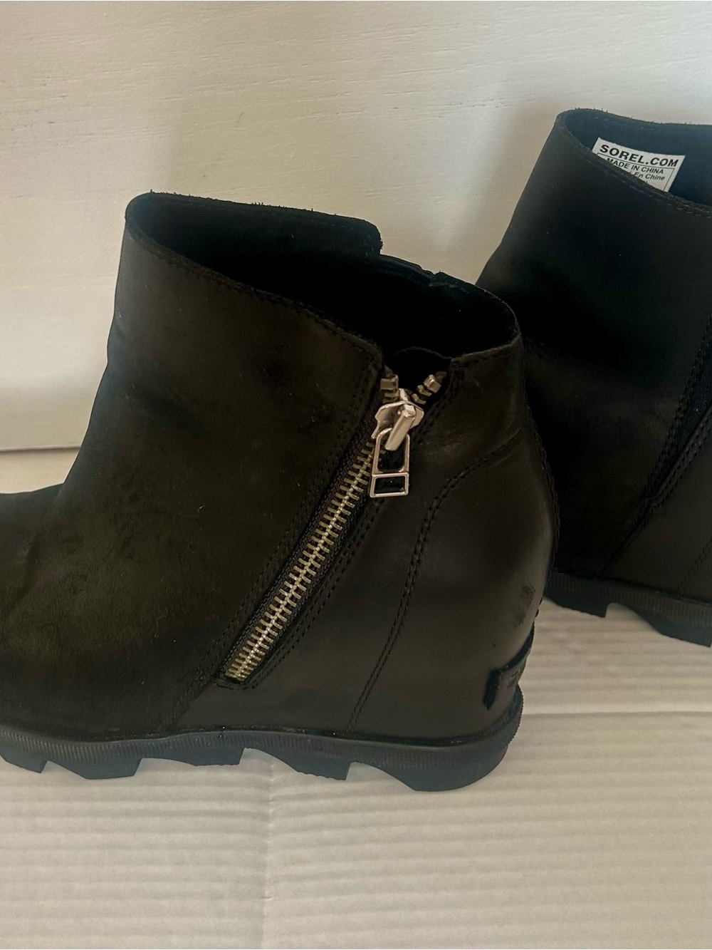 Sorel Women’s Black Side-Zip Ankle Boots